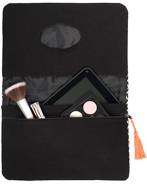 Mara Mea Pochette Porta Pannolini Street Market -Tela di Cotone ricamata a mano! Borse Cambio