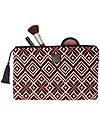 Mara Mea Pochette Porta Trucchi Old Wood - Bordeaux - 100% Cotone Trousse e Pochette