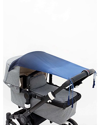 Mara Mea Telo Parasole per Carrozzina Jungalow - Blu Sfumato - 100% Cotone (56x72 cm) Accessori