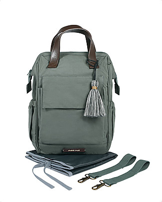 Mara Mea Zaino Cambio da Viaggio Coffee Date - Olive - 42 x 42 cm - 100% Cotone Zaini Fasciatoio