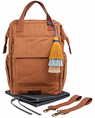 Mara Mea Zaino da Viaggio per il Cambio 3-in-1 Lodge Life - Marrone - Cotone Impermeabilizzato Borse Cambio