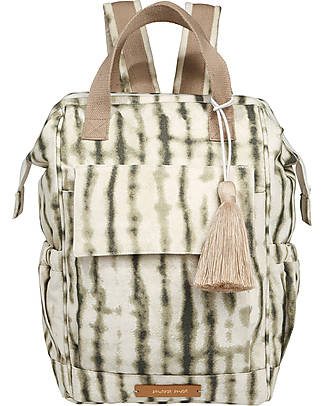 Mara Mea Zaino da Viaggio per il Cambio 3-in-1 - Palm Skies - Verde/Crema - Cotone Impermeabilizzato Zaini Fasciatoio