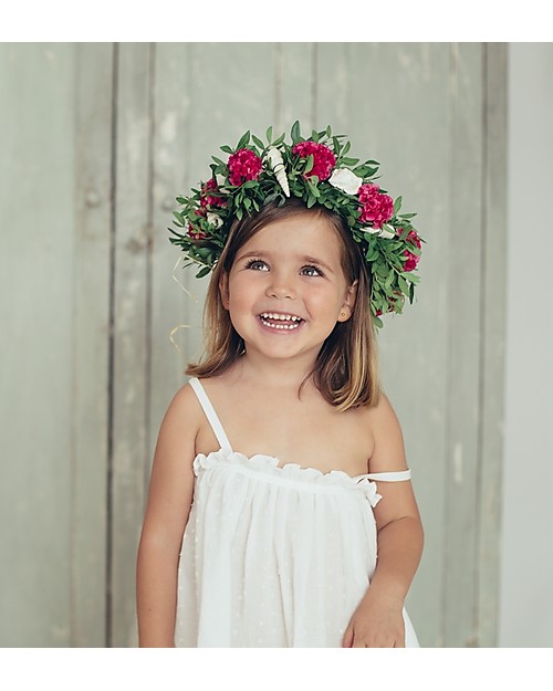 Maria Bianca Abito Bimba Ricamato, Perfetto da Cerimonia - 100% Cotone Vestiti_