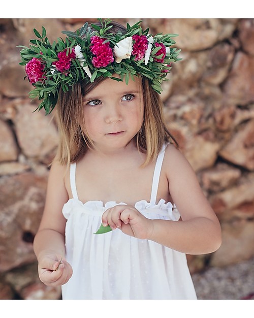 Maria Bianca Abito Bimba Ricamato, Perfetto da Cerimonia - 100% Cotone Vestiti_