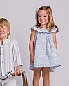 Maria Bianca Abito Estivo Bimba con Balza, Azzurro - 100% Cotone Vestiti_