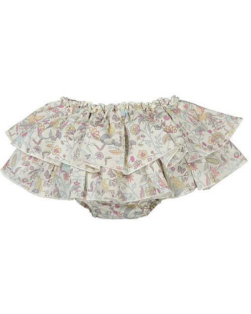 Maria Bianca Bloomers Floreali con Fiocco Turchese - 100% Cotone Pantaloni Corti