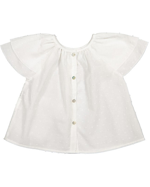 Maria Bianca Blusa Bimba Con Gale, Bianco - 100% Cotone! Bluse