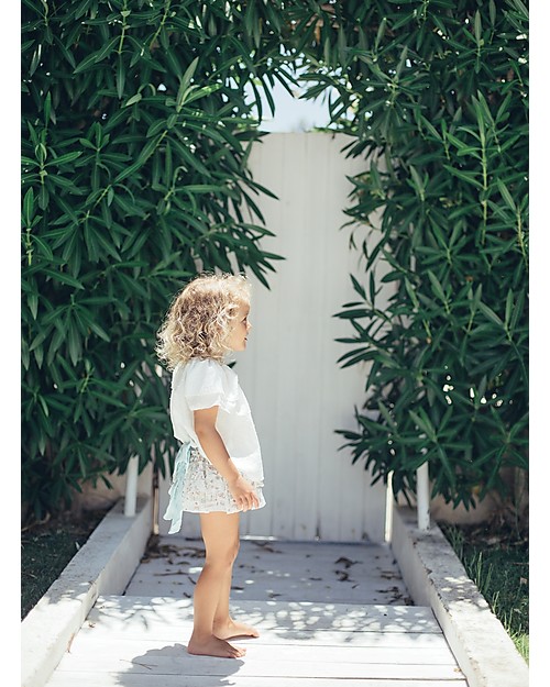 Maria Bianca Blusa Bimba Con Gale, Bianco - 100% Cotone! Bluse