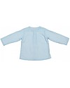 Maria Bianca Camicia Bimbo Maniche Lunghe con Bottoncini in Legno, Azzurro/Righe Bianche - 100% cotone Camicie_