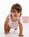 Maria Bianca Costume Intero Bimba Arricciato Con Fiocchi, Rosa - 100% cotone Costumi Interi