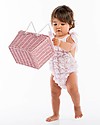 Maria Bianca Costume Intero Bimba Arricciato Con Fiocchi, Rosa - 100% cotone Costumi Interi