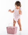 Maria Bianca Costume Intero Bimba Arricciato Con Fiocchi, Rosa - 100% cotone Costumi Interi