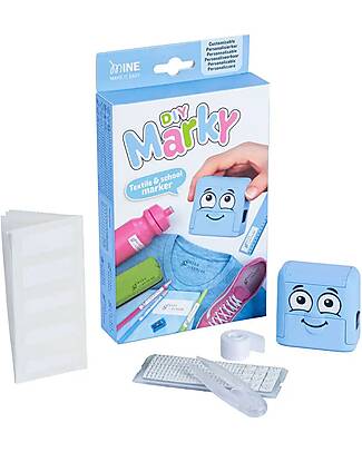 Marky Timbro Personalizzabile - Blu - Perfetto per Tessuti e Oggetti scolastici Adesivi e Timbri