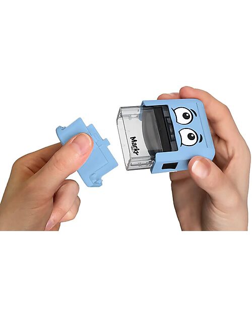 Marky Timbro Personalizzabile - Blu - Perfetto per Tessuti e Oggetti scolastici Adesivi e Timbri