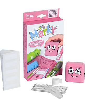 Marky Timbro Personalizzabile - Rosa - Perfetto per Tessuti e Oggetti scolastici Adesivi e Timbri