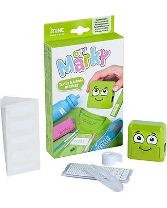 Marky Timbro Personalizzabile - Verde - Perfetto per Tessuti e Oggetti scolastici Adesivi e Timbri