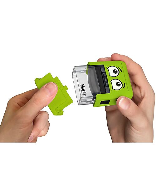 Marky Timbro Personalizzabile - Verde - Perfetto per Tessuti e Oggetti scolastici Adesivi e Timbri