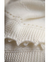 Marquise de Laborde Copertina Royal Avorio Punto Herringbone - Pura Lana Merino (90 x 90 cm) Swaddle di Mussola