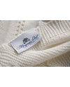 Marquise de Laborde Copertina Royal Avorio Punto Herringbone - Pura Lana Merino (90 x 90 cm) Swaddle di Mussola