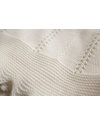 Marquise de Laborde Copertina Royal Avorio Punto Herringbone - Pura Lana Merino (90 x 90 cm) Swaddle di Mussola