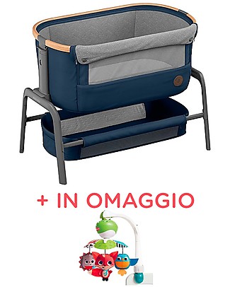 Maxi Cosi Culla da Co-Sleeping Iora Pieghevole - Blu - Dalla nascita + Giostrina Musicale Culle Co-Sleeping