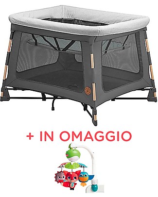 Maxi Cosi Lettino 3 in 1 Swift - Grafite - Dalla nascita a 3 anni + Giostrina Musicale Letti Singoli