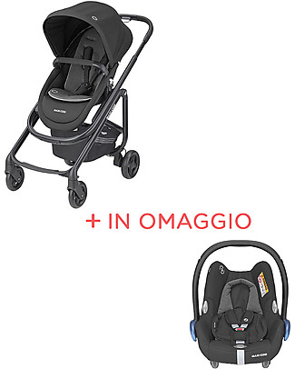 Maxi Cosi Passeggino Lila SP - Essential Nero + Seggiolino Cabriofix Passeggini