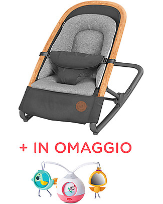 Maxi Cosi Sdraietta 2 in 1 Kori Essential - Grafite - Dalla nascita a 6 mesi + Giostrina Musicale Sdraiette_