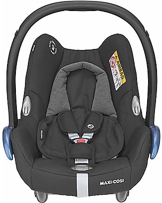 Maxi Cosi Seggiolino Auto CabrioFix Nero + Cuscino Intelligente Antiabbandono E-Safety Seggiolini Auto Gruppo 0+/1
