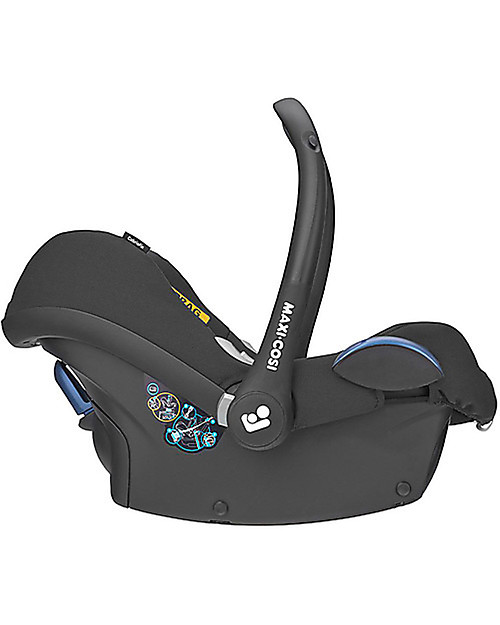 Maxi Cosi Seggiolino Auto CabrioFix Nero + Cuscino Intelligente Antiabbandono E-Safety Seggiolini Auto Gruppo 0+/1