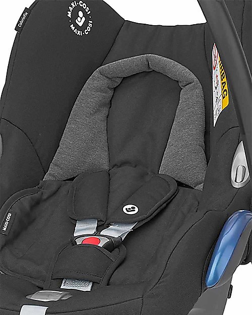 Maxi Cosi Seggiolino Auto CabrioFix Nero + Cuscino Intelligente Antiabbandono E-Safety Seggiolini Auto Gruppo 0+/1