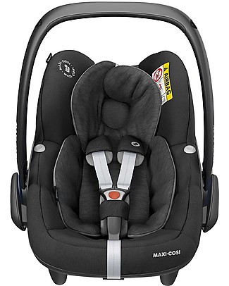 Maxi Cosi Seggiolino Auto Pebble Pro Nero Essential + Cuscino Intelligente Antiabbandono E-Safety Seggiolini Auto Gruppo 0+/1
