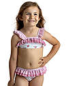 Meia Pata Costume Bikini Bambina - Fiori - con Volant Costumi Due Pezzi
