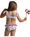 Meia Pata Costume Bikini Bambina - Fiori - con Volant Costumi Due Pezzi
