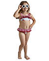 Meia Pata Costume Bikini Bambina - Lamponi - con Volant Costumi Due Pezzi