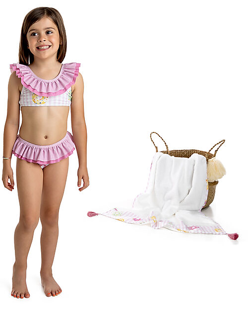Meia Pata Costume Bikini - Donuts - con Fiocco e Volant Costumi Due Pezzi