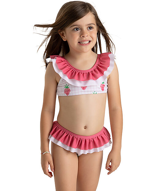 Meia Pata Costume Bikini - Fragole - con Fiocco e Volant Costumi Due Pezzi