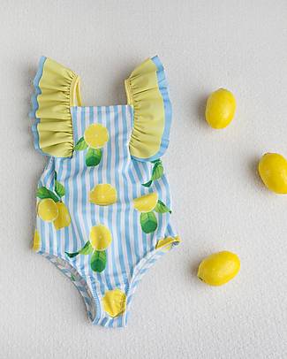 Meia Pata Costume da Bagno Intero Saint Anne - Limoni - con Volant e Fiocco Costumi Interi