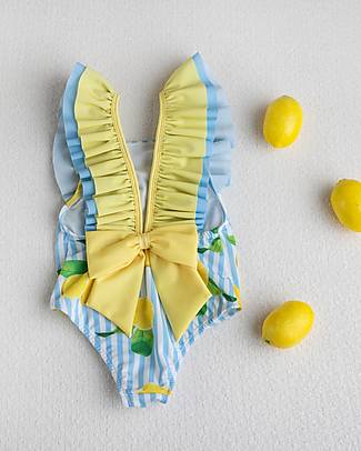 Meia Pata Costume da Bagno Intero Saint Anne - Limoni - con Volant e Fiocco Costumi Interi