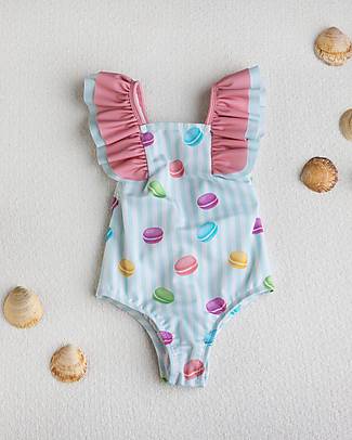 Meia Pata Costume da Bagno Intero Saint Anne - Macarons - con Balze e Fiocco Costumi Interi