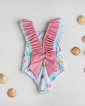 Meia Pata Costume da Bagno Intero Saint Anne - Macarons - con Balze e Fiocco Costumi Interi