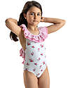 Meia Pata Costume da Bagno Intero Seychelles - Fiori - con Volant e Fiocco Costumi Interi