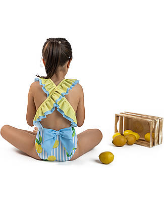 Meia Pata Costume da Bagno Intero Seychelles - Limoni - con Volant e Fiocco Costumi Interi