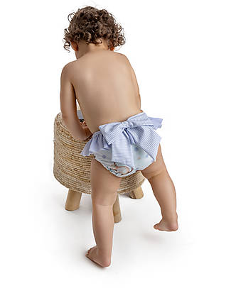Meia Pata Costume da Bagno Mutandina - Scoiattolo Lilla - con Volant e Fiocco Costumi Due Pezzi