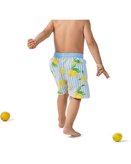 Meia Pata Pantaloncini da Bagno - Limoni - con Tasca Posteriore Boxer Mare