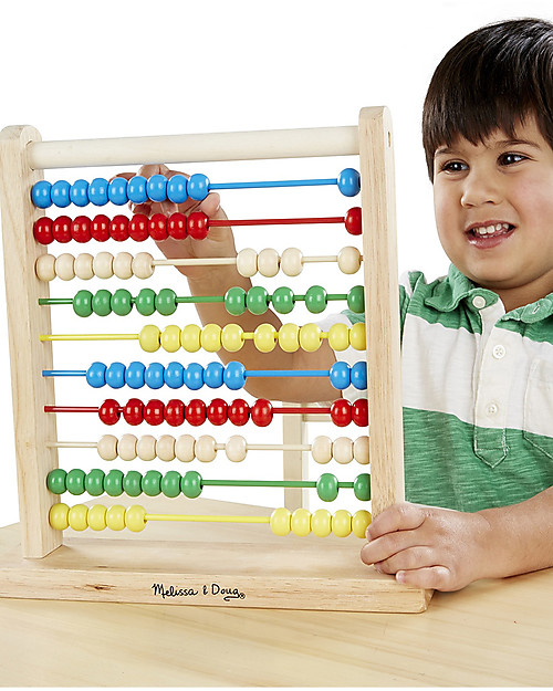 Melissa & Doug Abaco in Legno con Palline Colorate - Impara a contare divertendoti! Giochi STEM