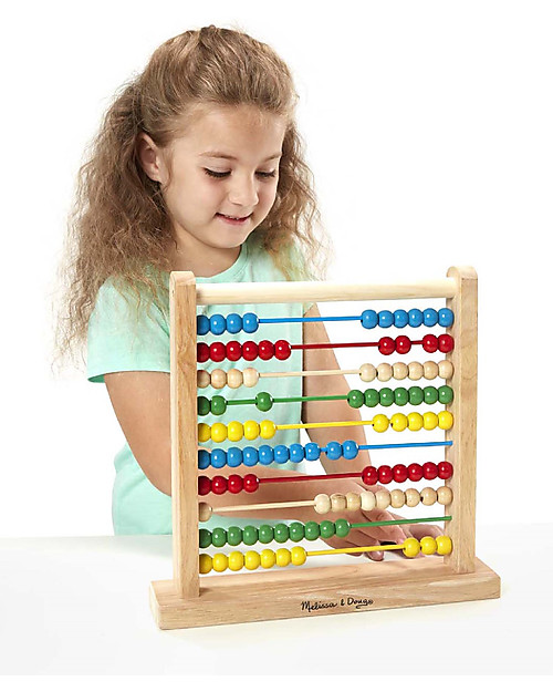 Melissa & Doug Abaco in Legno con Palline Colorate - Impara a contare divertendoti! Giochi STEM