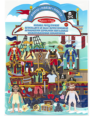 Melissa & Doug Adesivi in Rilievo Riutilizzabili - Pirati - 51 Adesivi Kit Fai Da Te