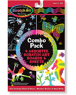 Melissa & Doug Album Artistico da Grattare - Combo pack da 4 pezzi! Disegnare e Colorare
