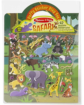 Melissa & Doug Album con Adesivi in Rilievo - Safari - 42 Adesivi Adesivi e Timbri